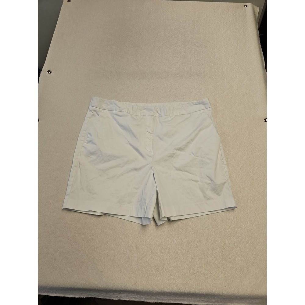 Worthington Shorts Womens 16 White Stretch Bermuda Casual Chino Flat Front Flaw